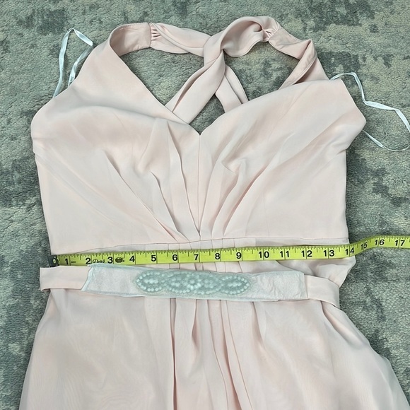 NWT Jenny Packham Chiffon Maxi Dress Gown Bridesmaid Twist Back JP1002 Blush 8 - Picture 7 of 13